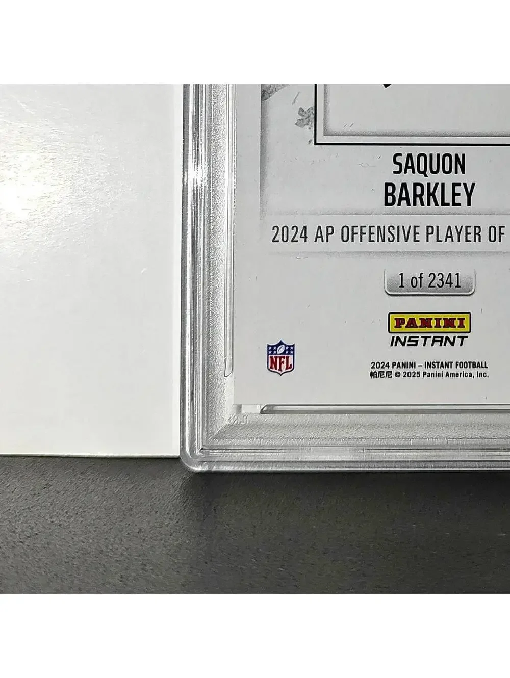 Saquon Barkley 2024 Panini NFL Offensive Player of the Year Eagles PSA 8 NM-MT